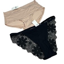 Aerie Underwear Panties Lot 2 size M Real Me Boybrief Nude Lace Bikini Black NWT