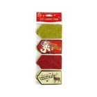 Pack Of 20 Luxury Christmas Xmas Tags Cards Luggage Style Red Gold Glitter Foil