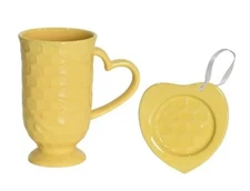Temp-tations 2-pc Coffee Mug,18 oz Cup w/ Lid-it, Bee-lieve Buttercream K89322