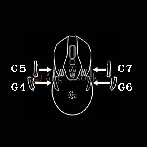 Mouse Side buttons G4 G5 G6 G7 cap key 1set For Logitech G900/G903 Gaming Mouse - Image 4 of 4
