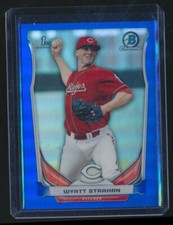 2014 BOWMAN CHROME BLUE 1ST PROSPECT /399 1ST PROSPECT WYATT STRAHAN REDS