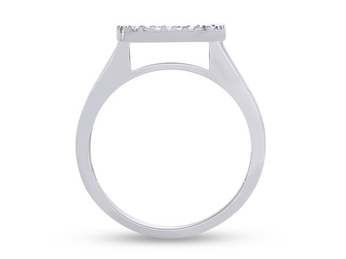 10k White Gold Square 1/20ct Lab Created Moissanite Enhancer Ring Wrap Jacket - Picture 12 of 13
