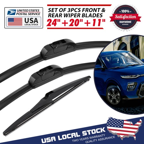FRONT&REAR Windshield Wiper Blade For Kia Soul 20102022 Set of 24''/20