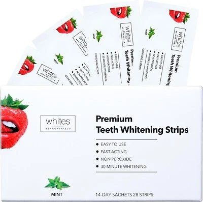 Whites Beaconsfield Teeth Whitening Strips - Advanced Non-peroxide Formula, For