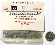 25pr 1960s TRADESHIP Japan 1/24 1/32 Slot Car BRAIDED WIRE CUT Pick Up Shoes A++