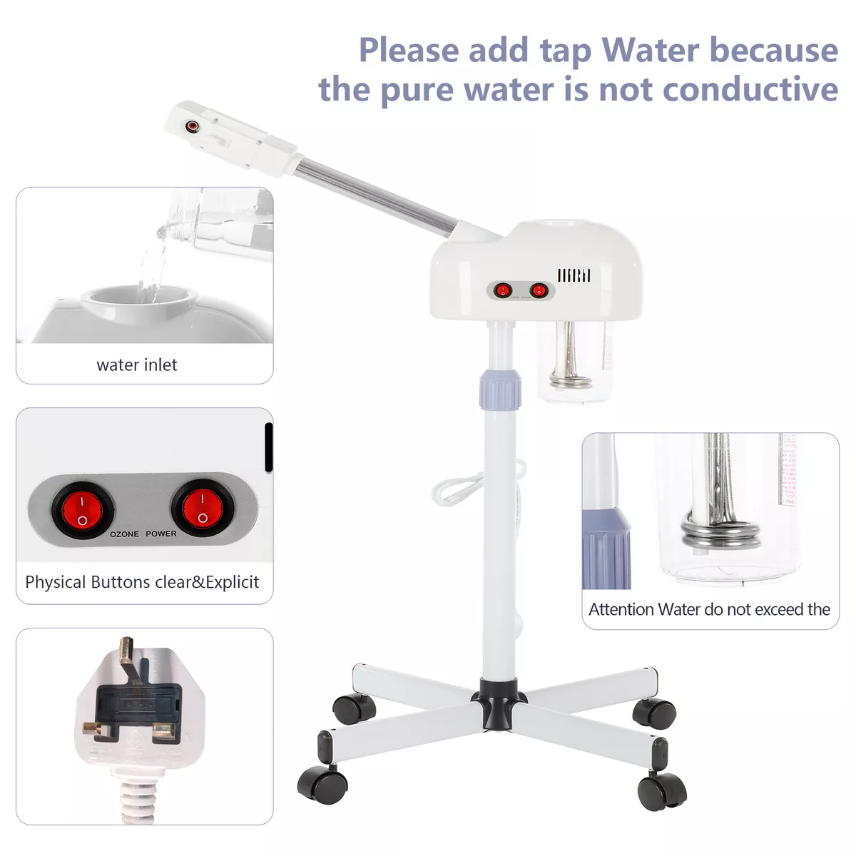 Professional Facial Steamer Face Sprayer Ozone Aroma Salon Spa Stand Skin Care