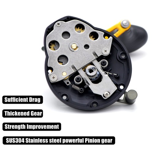 CAMEKOON Trolling Fishing 22LBs Drag Right Hand Saltwater Star Drag Casting Reel - Picture 3 of 14