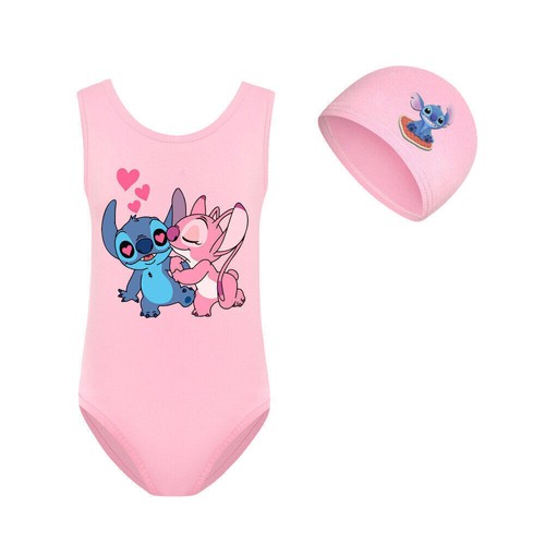 Kids Girl Cartoon Elsa Stitch Kuromi Print Beachwear Swimsuit Swimwear Monokini⊰ - Picture 28 of 61