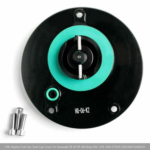 KEYLESS Fuel Cover Gas Tank Cap Blk For Kawasaki VERSYS1000 ABS GTR1400 10-18 E2 - Picture 3 of 7
