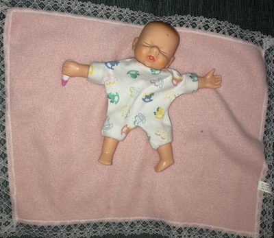 Vintage My Real Baby Finger Puppet Doll Mfg Northport Teaching Toy Pink Blanket