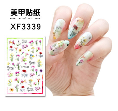Flowers Tulips Poppy Daffodil Rose Daisy Lily Canna 3D Art Nail Stickers NS36