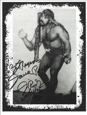 M3911  Java Ruuk Autographed  Wrestling Photo w/COA Johnny Rodz