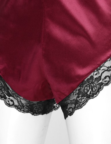 Bielizna męska Crossdresser Body Satyna Koronka Wykończenie Babydoll Body Chemise - Zdjęcie 8 z 66