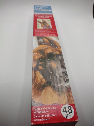 Artist's Loft Paint by Number Kit German Shepherd Dog w/ Scarf canvas 16"x 20" - Picture 4 of 7