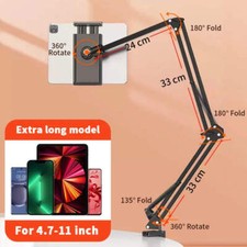 Tablet Holder for Bed with 90cm Metal Arm iPad Stand Tablet Bracket 360  Rotatin