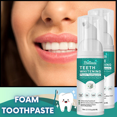 Teethaid Mouthwash 60ml Mint Teeth Whitening Foam Mousse Stain Remove Toothpaste