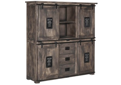 Highboard Industrial Loft Style grau Mangoholz massiv Kommode groß Schrank Mango