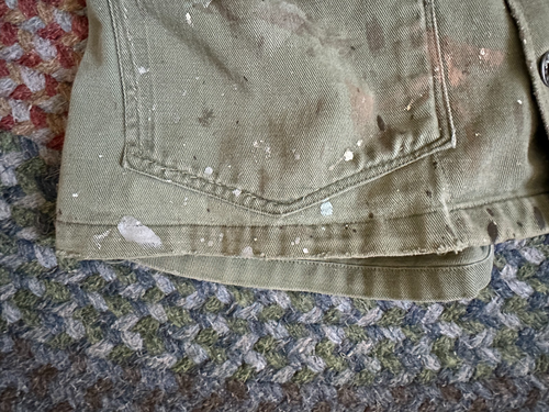 Stencil ID WWII Modified USN Non-HBT Twill Low Pocket Variant Chore Coat Jacket - Picture 10 of 18