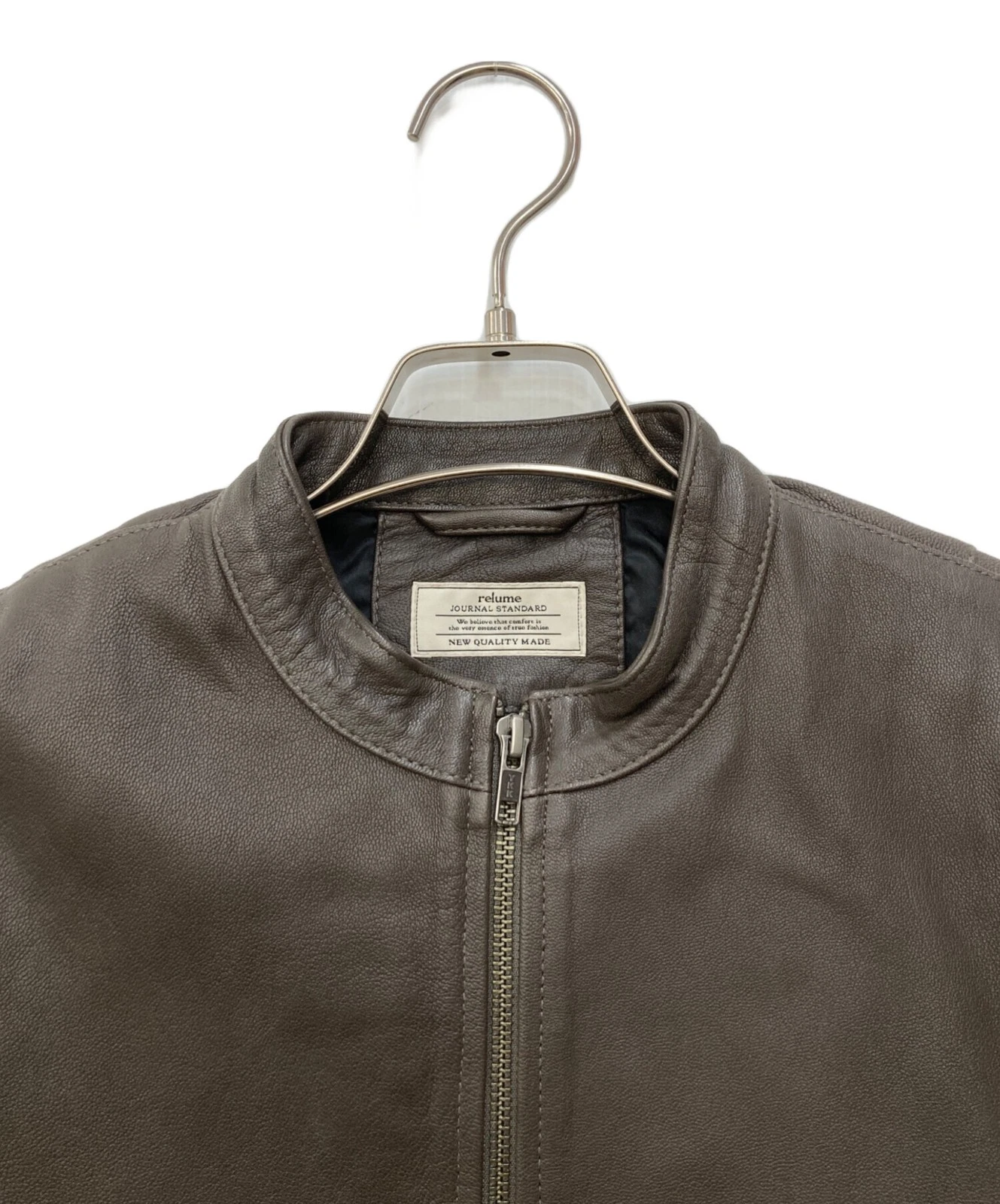 JOURNAL STANDARD relume Goat Leather Single Riders Jacket from Size S Brown - product detail image 3