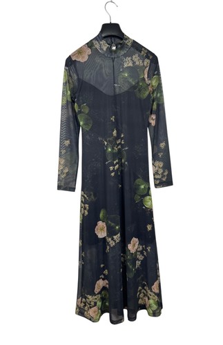 Allsaints Hanna Asago Dress Maxi Mesh Polyester size US4 UK8 - Picture 10 of 15