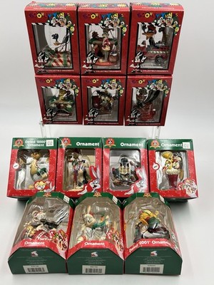 Lot of 13 Looney Tunes Matrix Christmas Ornaments from 1997- 2001