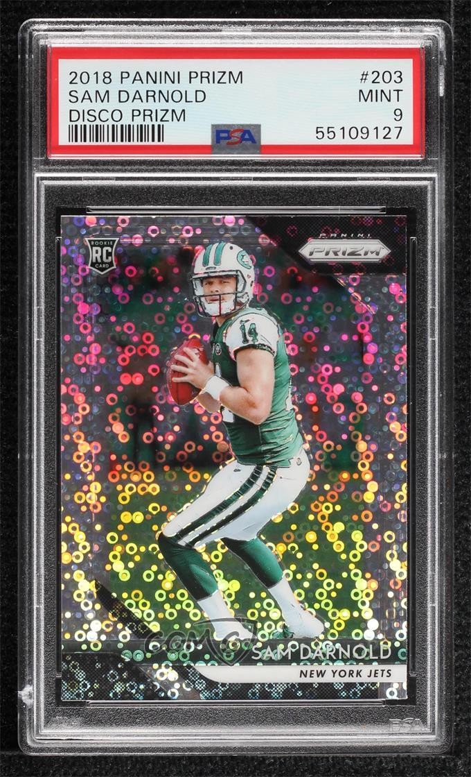 2018 Panini Prizm Rookie Disco Prizm Sam Darnold #203 PSA 9 MINT 10fh