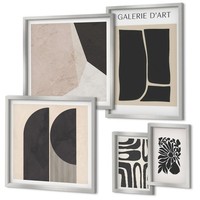 Posterset FüR Zuhause Im Rahmen Stilvolle Minimalistische Grafiken Silber Rahmen