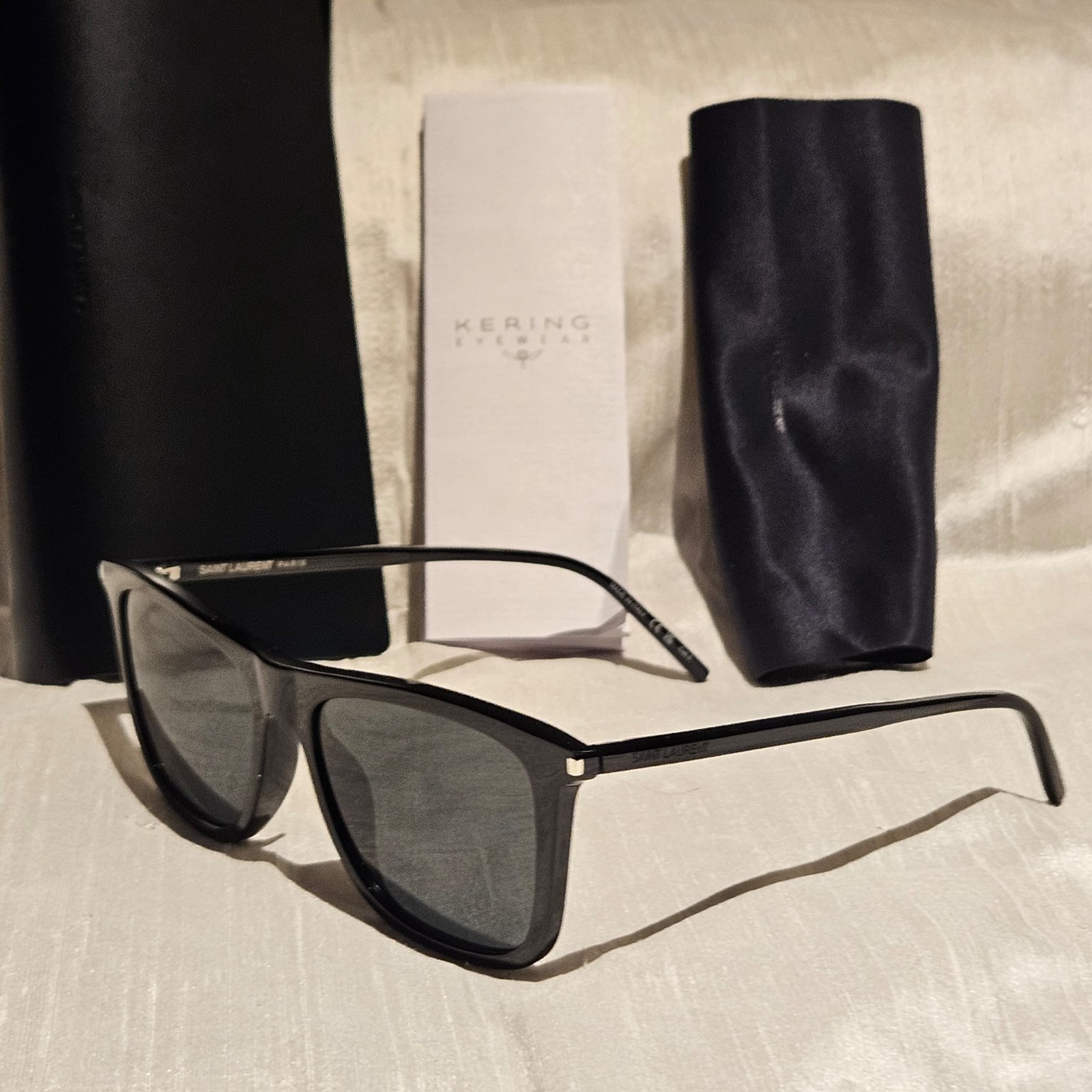 Saint Laurent SL 895 001 Black Rectangular Unisex Sunglasses Made in Italy