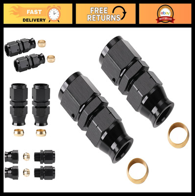 8AN Female Flare to 3/8'' Compression Fitting Adapter - Straight Aluminum, 2PCS
