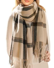 Soft Oversized Winter Scarf Shawl for Women – Warm Cozy Plaid Large Blanket Wrap