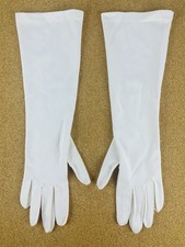Vintage 1950-60s Ivory 14.5  Elbow Length Gloves Hand Stitched Size Small/Medium