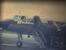 Delta Airlines Airport Convair CV-440 Plane 8mm Film Reel Home Movie