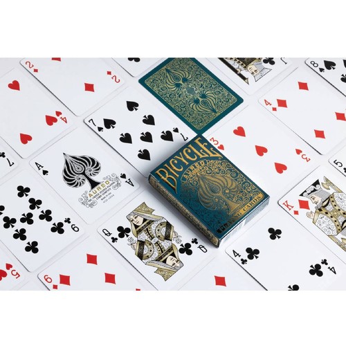 Bicycle Aureo Verde Carte da Gioco Barca Poker Misura Air-Cushion Finish Uspcc - Foto 8 di 11