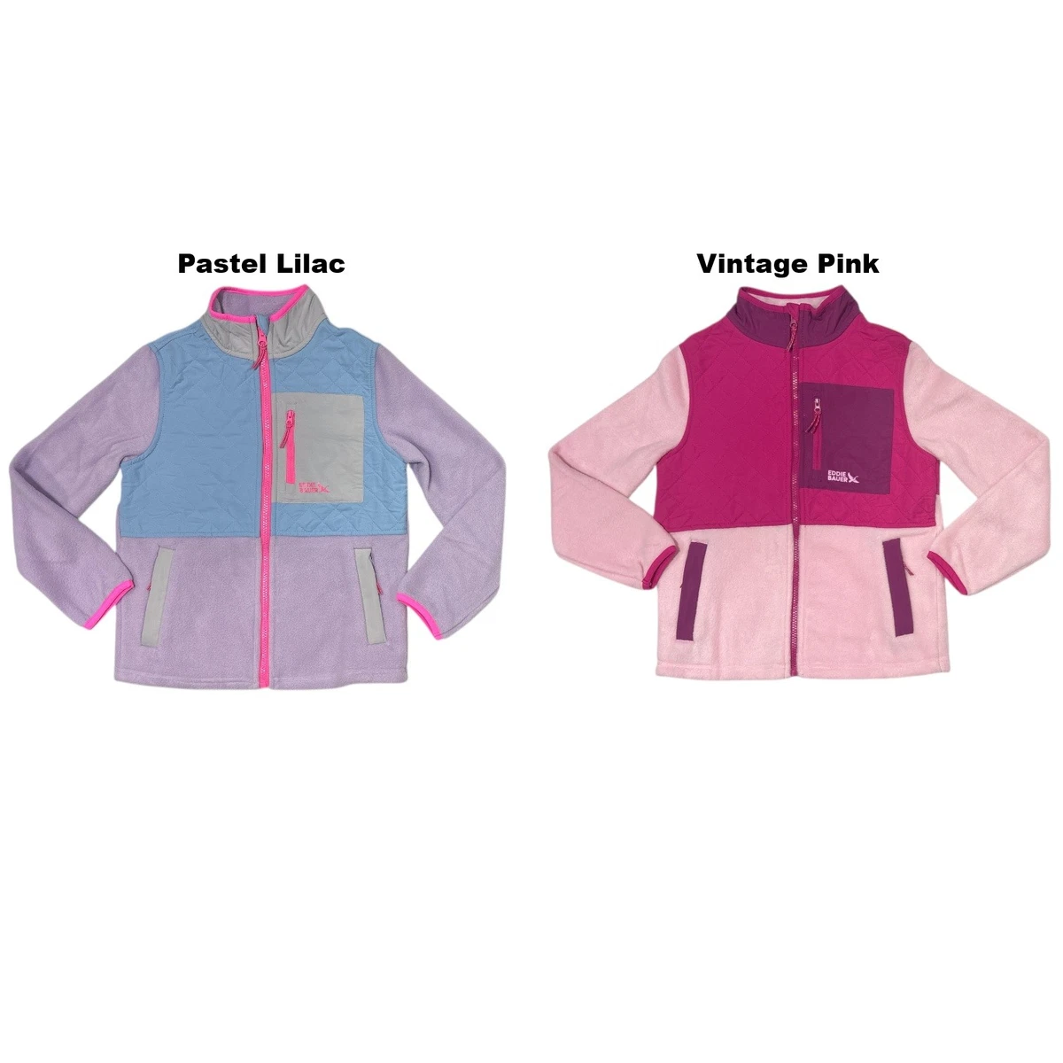 Veste Eddie Bauer enfant 7/8 fille rose à capuche zippée doublée