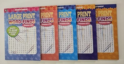 5 New Large Print Word-Finds Puzzle Books Kappa Games Vol #452-478 ~ Search,Hunt