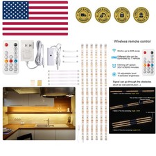 Under Cabinet LED Lighting Kit, 6 PCS Dimmable LED Strip Lights with Remote C...