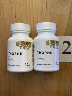 THORNE  D-1,000 90 Capsules EXP 01/2028 LOT OF 2 New!