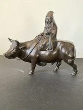 Antique Japanese Oriental Bronze Sculpture c1920’s, Signed