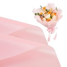 20 PCS Floral Wrapping Paper-Matte Waterproof Flower 1 Count Pack of 20 Pink