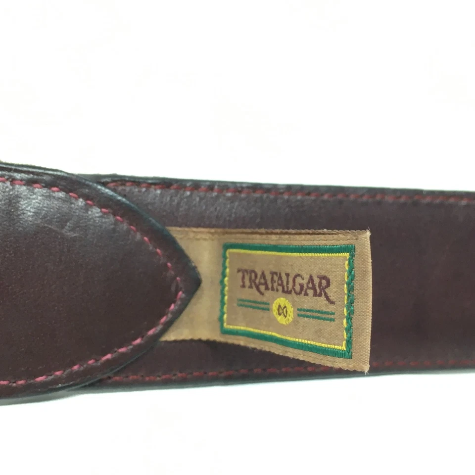 Cinto social Trafalgar masculino tamanho 34 marrom camurça acabamento de crocodilo genuíno vintage EUA - Imagem 4 de 4