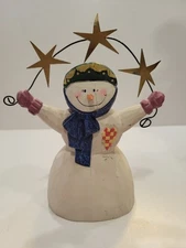 8" Taper Candle Holder Midwest of Cannon Falls Snowman with Stars Above Head