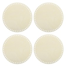 4Pcs Wooden Basket Bottom, 7.87" Round Blank Natural Wood Base Crochet Basket