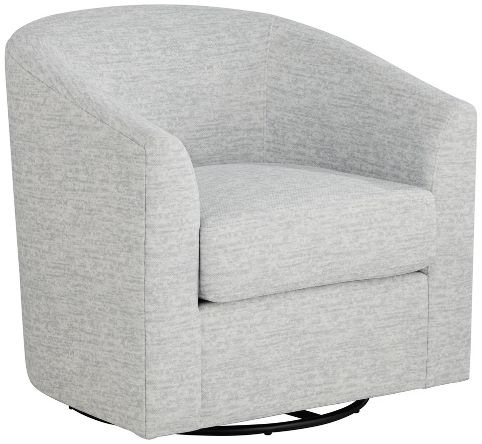 Silla giratoria Studio 55D Barrel 30 3/4" de ancho de tela gris Foto 2 de 4