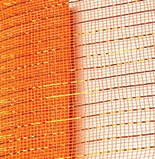 Deco Mesh Ribbon 10 Inch x 20 Yard Orange Foil Metallic Wreath DIY Craft