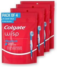 Colgate Max Fresh Wisp Disposable Mini Travel Toothbrushes Peppermint 24 Count