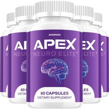 5 Pack Apex Neuro Elite Capsules Apexneuro Elite Natural Blend Memory Focus