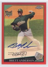 2009 Topps Chrome Rookie Auto Red Refractor 10/25 Brett Anderson #226 Auto 9cp