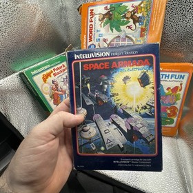 Intellivision Game Lot Of 6 Cartridges With 7 Boxes