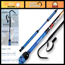 Portable Fishing Gaff with Stainless Steel Hook, Non-Slip Grip, Fiberglass Shaft