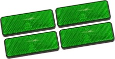 4 Pcs 87x32mm Green Plastic Universal Rectangular Reflective Warning Reflector w